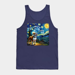 Starry Bulldog Dog Portrait - Pet Portrait Tank Top